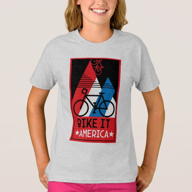 Amerika im Rad T-Shirt (Vorderseite)