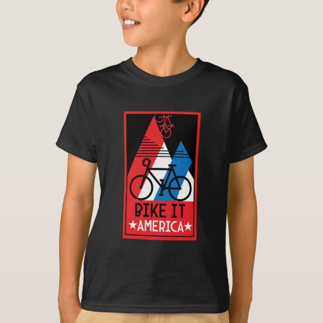 Amerika im Rad T-Shirt (Vorderseite)