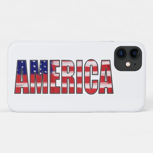 AMERIKA in Flaggenfarben Case-Mate iPhone Hülle (Rückseite (Horizontal))