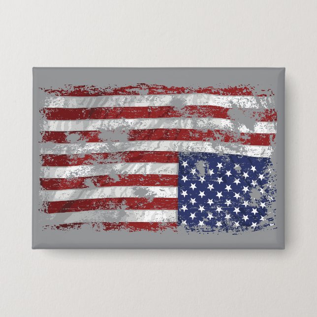 Amerika in Not - Aufwärtsflagge Button (Vorderseite)