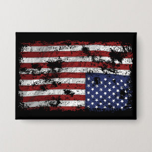 Amerika in Not - Aufwärtsflagge Button