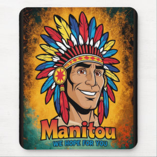 Amerika-Indianer-Leuchtfeuer Farben. Mousepad