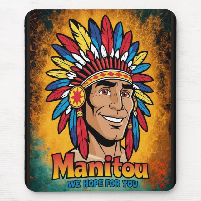 Amerika-Indianer-Leuchtfeuer Farben. Mousepad (Vorne)
