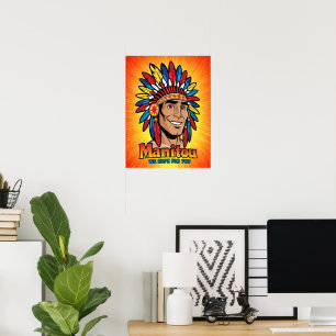 Amerika-Indianer-Leuchtfeuer Farben. Poster