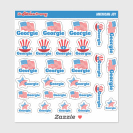 Amerika Individuelle Name Labels | Aufkleber