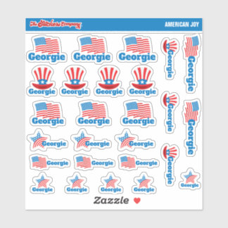 Amerika Individuelle Name Labels | Aufkleber
