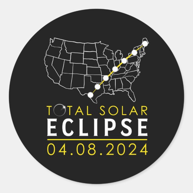 Amerika insgesamt Gesamtsolarausstoß 8. April 2024 Runder Aufkleber (Vorderseite)