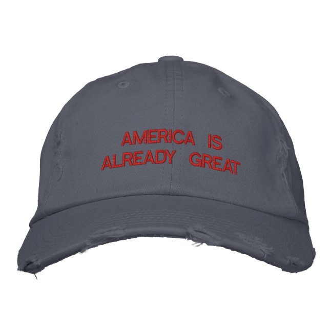AMERIKA IST BEREITS EINE GROSSE Baseballkappe Bestickte Baseballkappe (Vorderseite)