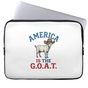 Amerika ist das G.O.A.T patriotisches Ziegen Cowbo Laptopschutzhülle