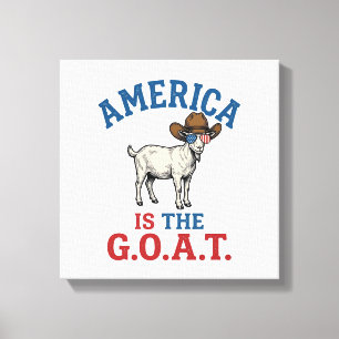 Amerika ist das G.O.A.T patriotisches Ziegen Cowbo Leinwanddruck