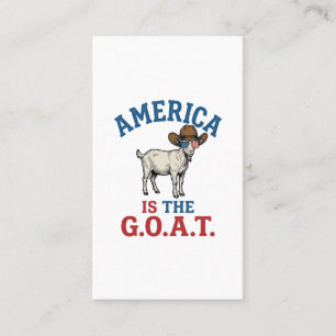Amerika ist das G.O.A.T patriotisches Ziegen Cowbo Visitenkarte