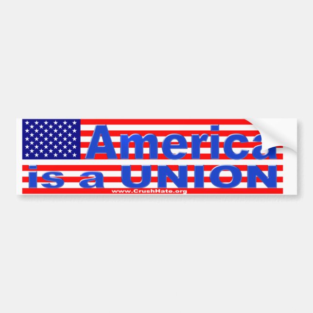 Amerika ist ein GEWERKSCHAFTS-Aufkleber Autoaufkleber (Vorne)