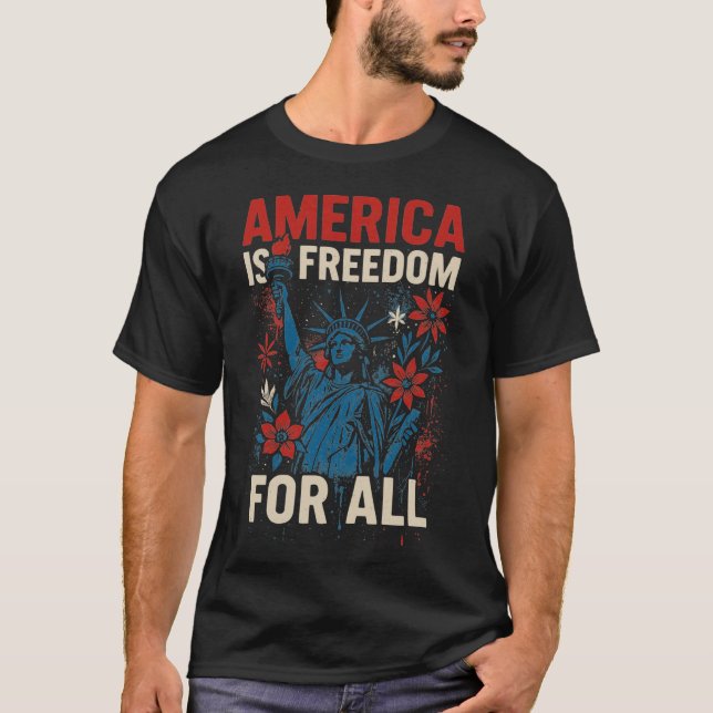 Amerika ist Freiheit für alle - Patriotische Gleic T-Shirt (Vorderseite)