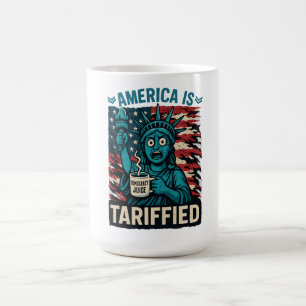 Amerika ist mit Zöllen Demokratiesaft Politisch Kaffeetasse