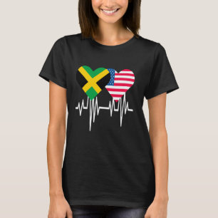 Amerika Jamaika Paare Herz T-Shirt