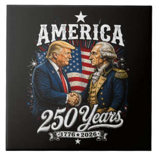 Amerika-Jubiläum 250. Trump Washington Fliese
