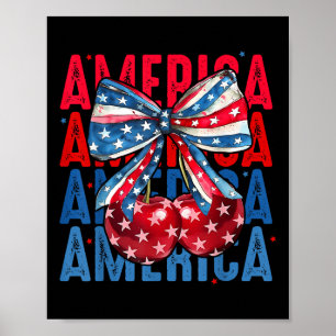 Amerika Kirschen Amerikanische Flagge 4. Juli Kirs Poster