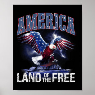 Amerika Land der Freien 4. Juli Unabhängigkeit Poster