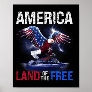 Amerika Land der Freien 4. Juli Unabhängigkeit Poster