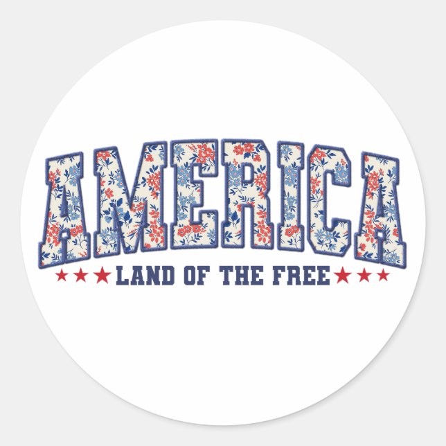 "Amerika: Land der Freien" Runder Aufkleber (Vorderseite)