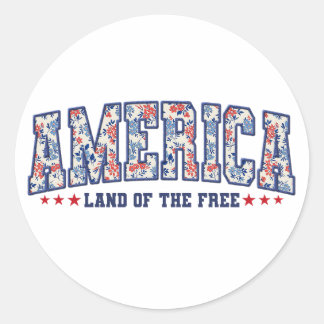 "Amerika: Land der Freien" Runder Aufkleber