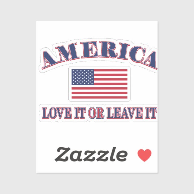 Amerika Liebe Es Oder Verlasse Es Aufkleber (Blatt)