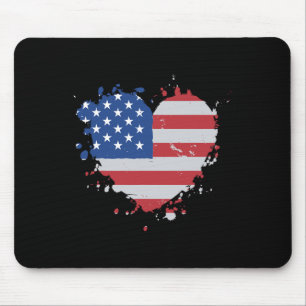 Amerika Liebe Flag USA Herz 4. Juli Amerika P Mousepad