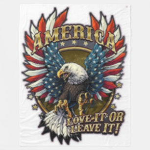AMERIKA, LIEBE IT oder VERLASS IT Fleecedecke