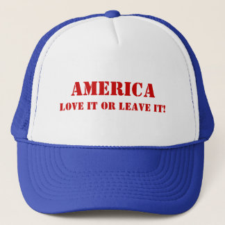 Amerika, Liebe oder verlass es! Anpassbarer Hut Truckerkappe