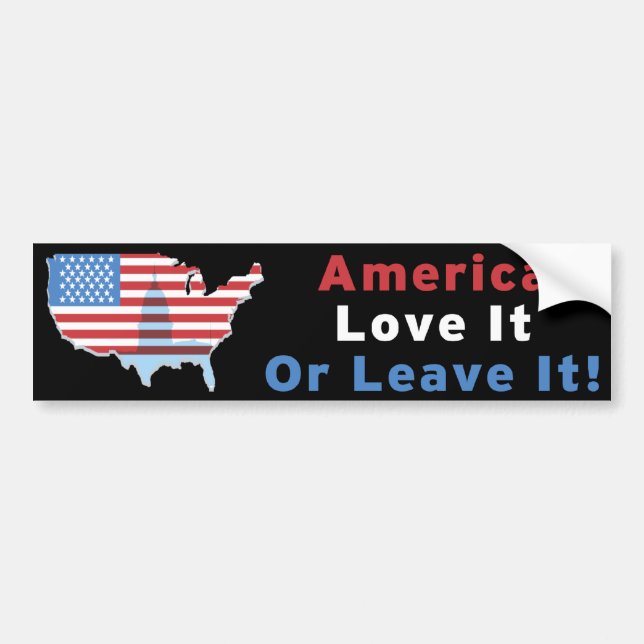 Amerika - Liebe verlässt es oder es! Autoaufkleber (Vorne)