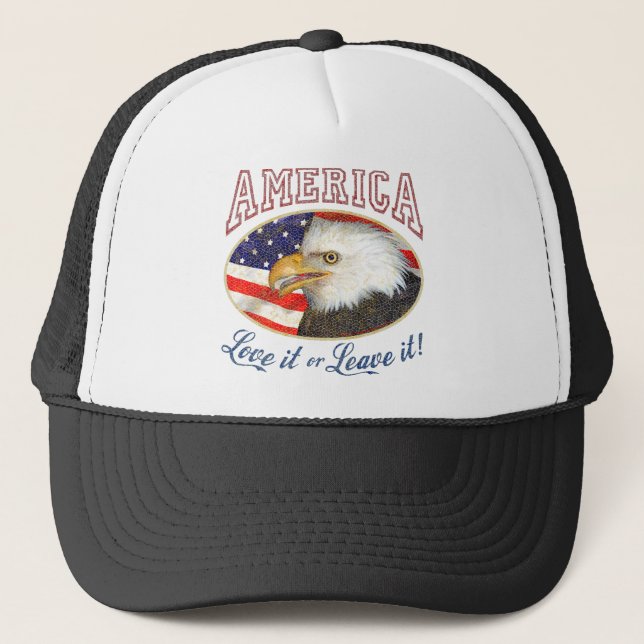 Amerika-Liebe verlässt es oder es (beunruhigt) Truckerkappe (Vorderseite)
