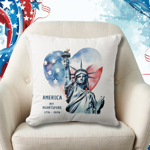 Amerika Mein Herzensfeuer 1776-2026 Patriotisch Kissen