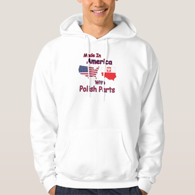 Amerika mit polnischen Teilen Hoodie (Vorderseite)