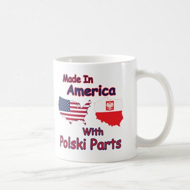 Amerika mit Polski-Teilen Kaffeetasse (Rechts)