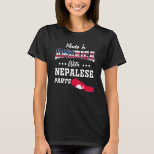 Amerika Nepalesen Teile Nepal Karte USA Flaggensta T-Shirt