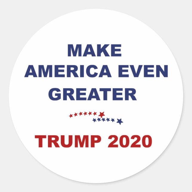 Amerika noch größer Trump 2020 Runder Aufkleber (Vorderseite)