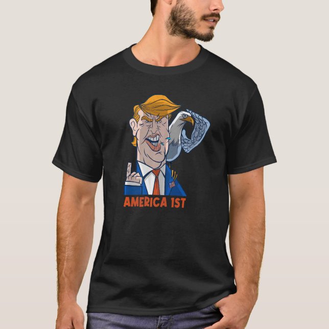 Amerika Nummer 1 Red White Blue American Eagle Usa T-Shirt (Vorderseite)