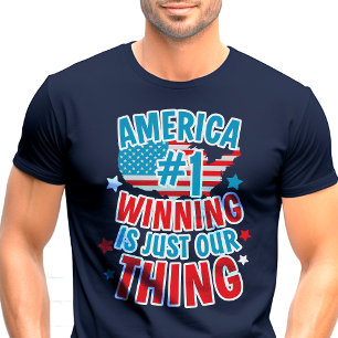 Amerika Nummer Eins Sieger Patriotisches T-Shirt