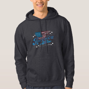 Amerika Osten. 1776 - Falsche Flagge und Sterne Hoodie