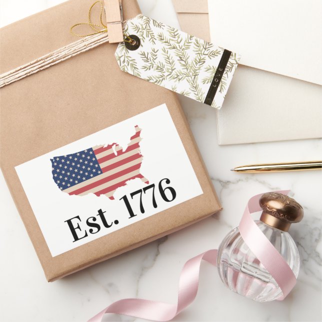 Amerika Osten. 1776 Patriotische Flagge Rechteckiger Aufkleber (Schenken)