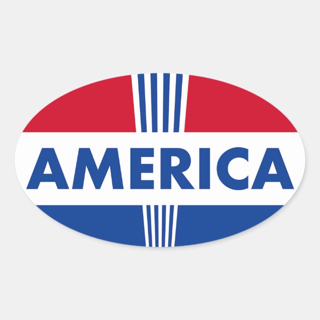 Amerika Ovaler Aufkleber (Vorderseite)