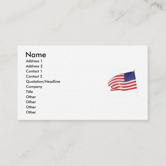 Amerika patriotische 862 visitenkarte (Vorderseite)