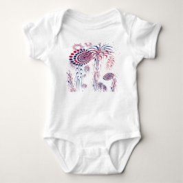 Amerika Patriotisches Feuerwerk 4. Juli Baby Strampler