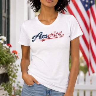 Amerika Patriotisches Skript T-Shirt