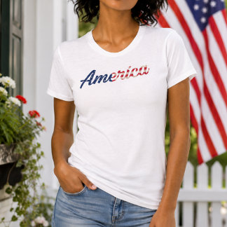 Amerika Patriotisches Skript T-Shirt