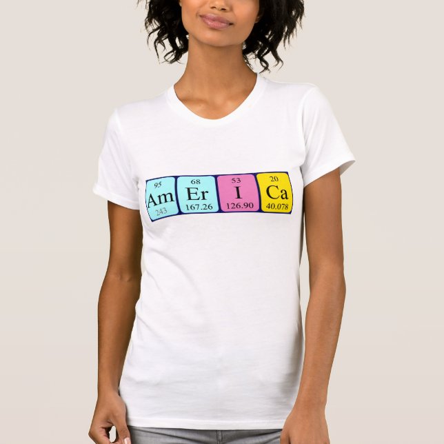 Amerika Periodisches Shirt des Tabellennamens (Vorderseite)
