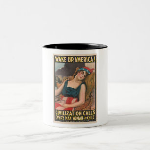 Amerika-Poster geweckt Zweifarbige Tasse