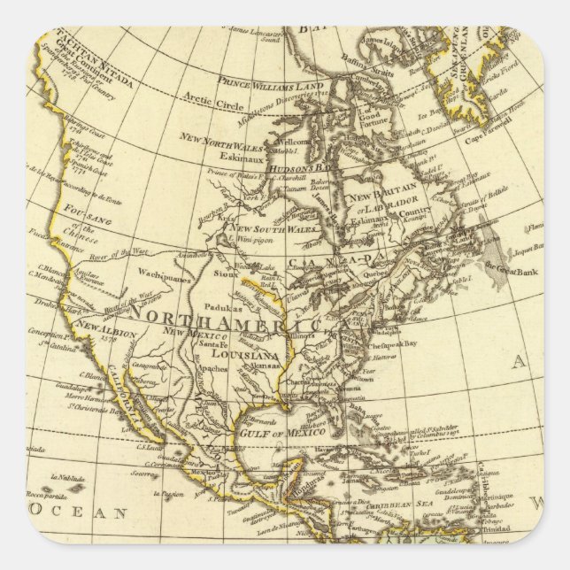 Amerika Quadratischer Aufkleber (Vorderseite)