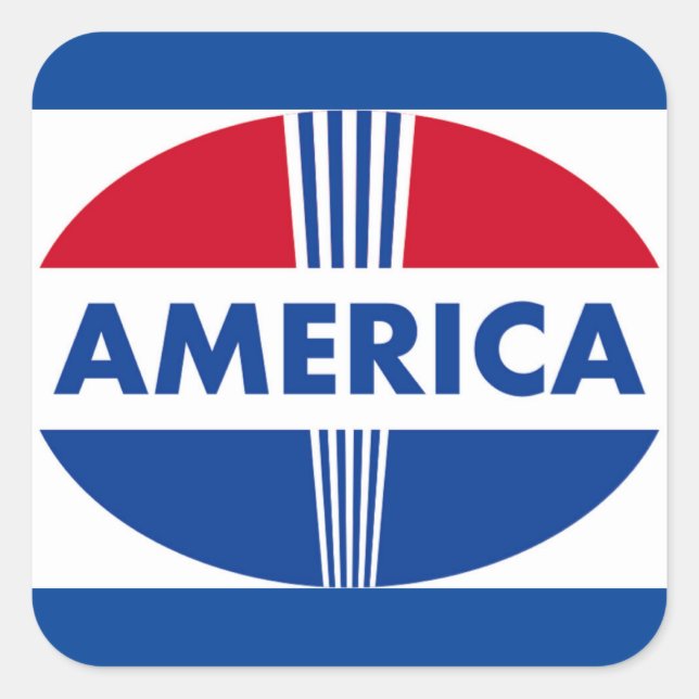 AMERIKA QUADRATISCHER AUFKLEBER (Vorderseite)