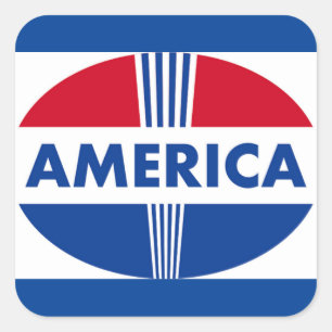 AMERIKA QUADRATISCHER AUFKLEBER